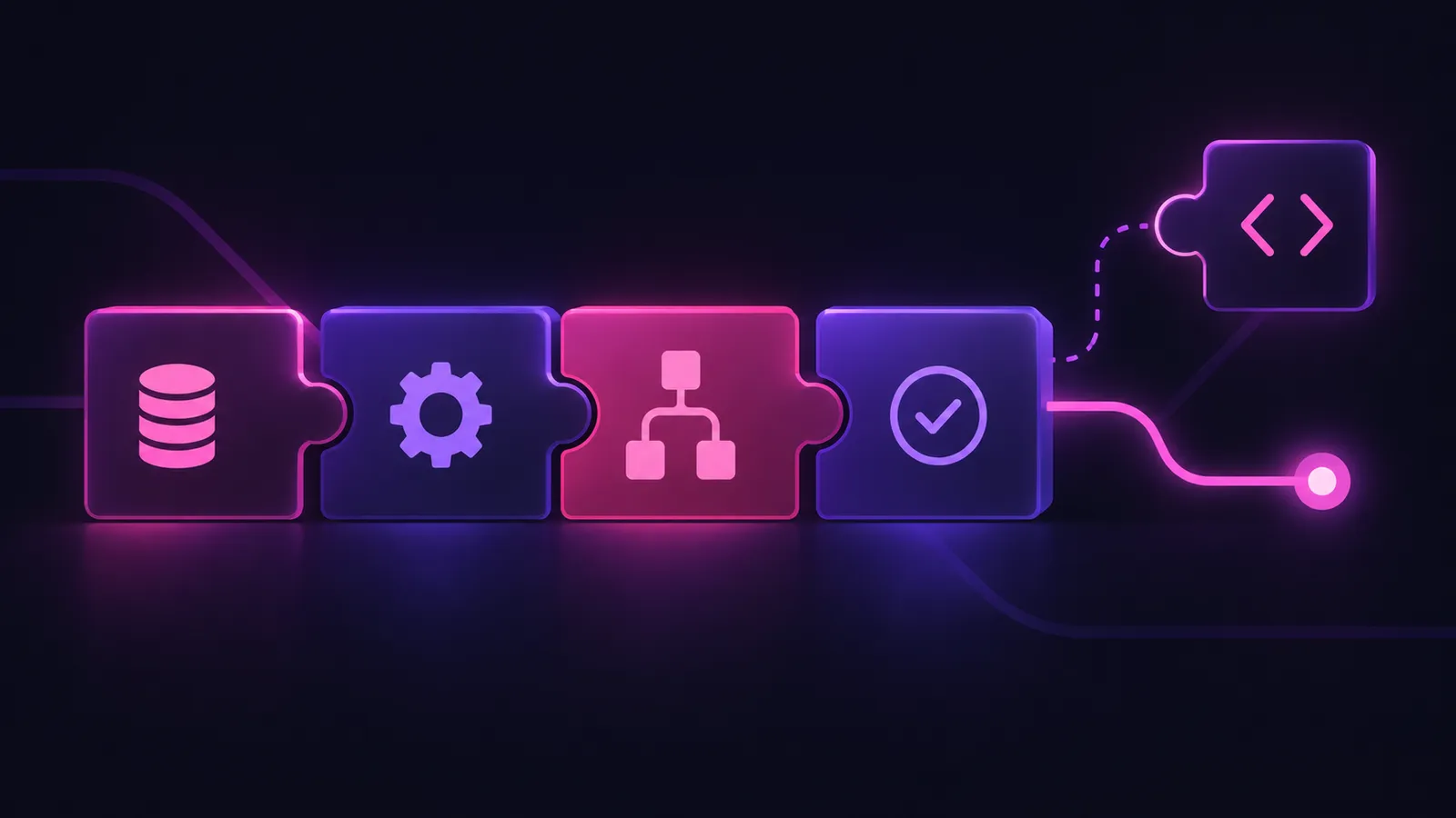 Wizualne bloki składane w workflow, z opcjonalnym fragmentem kodu